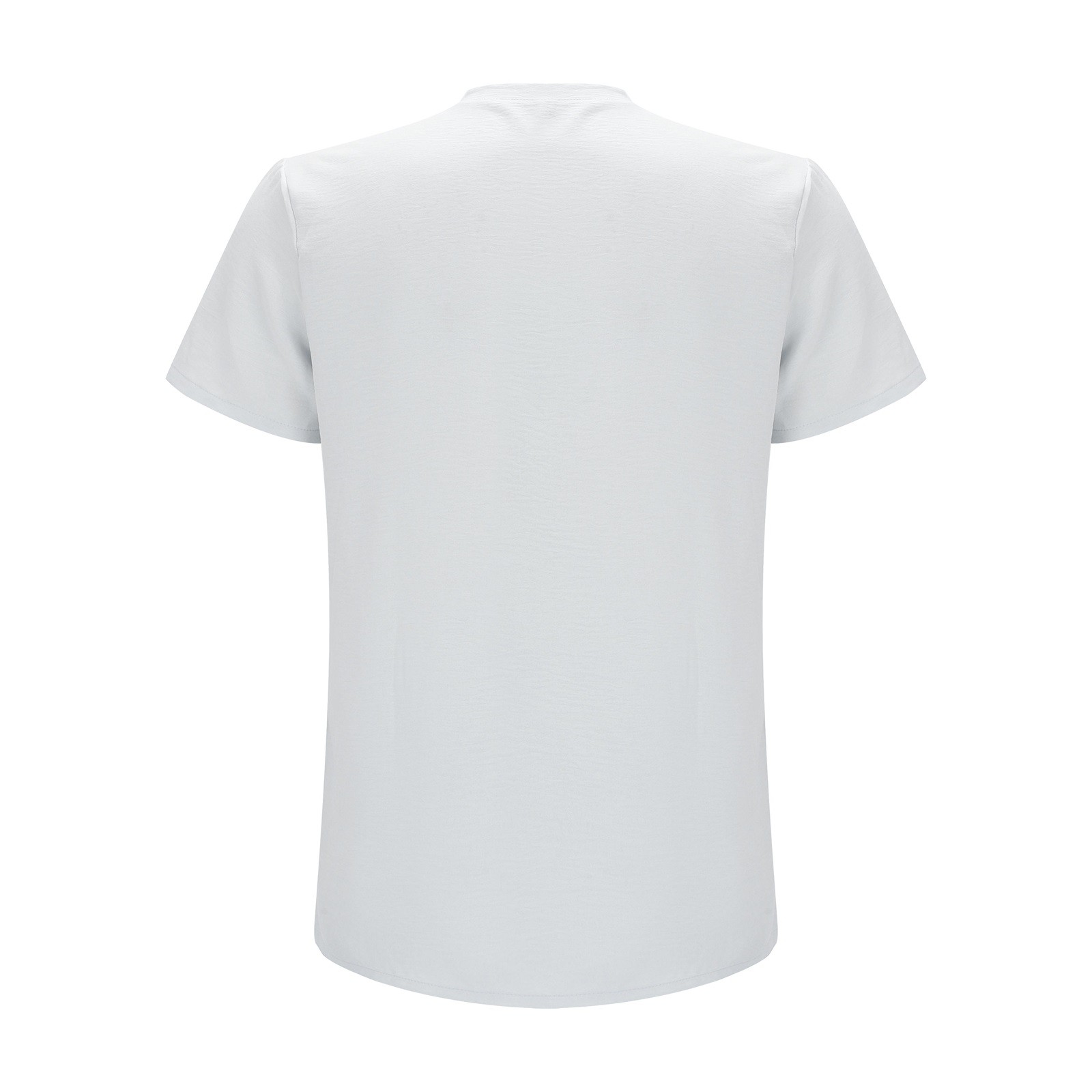 thumbnail image 5 of Camiseta retro de manga corta con cuello en V para hombre: color liso con diseño de corbata, ligera para todas las estaciones, corte holgado en el pecho y la cintura, 5 of 5